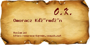 Omoracz Kármán névjegykártya